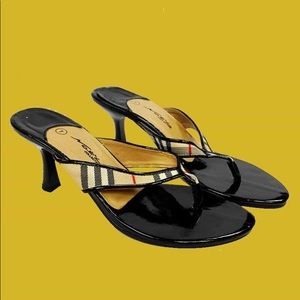 Y2K PLAID THONG KITTEN HEELS NOEL COLLECTION